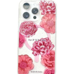 Funda iphone 15 pro max transparente con flores