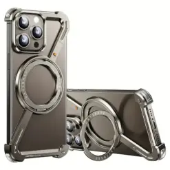 Funda para iPhone metálico sin marco, soporte metálico