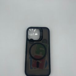 Funda semi transparente  soporte metálico iPhone 16