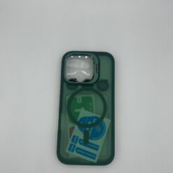 Funda semi transparente de soporte metálico  iPhone 16 pro