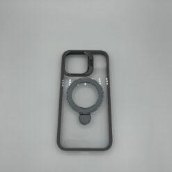 Funda transparente metálica con doble soporte iPhone 16 pro max