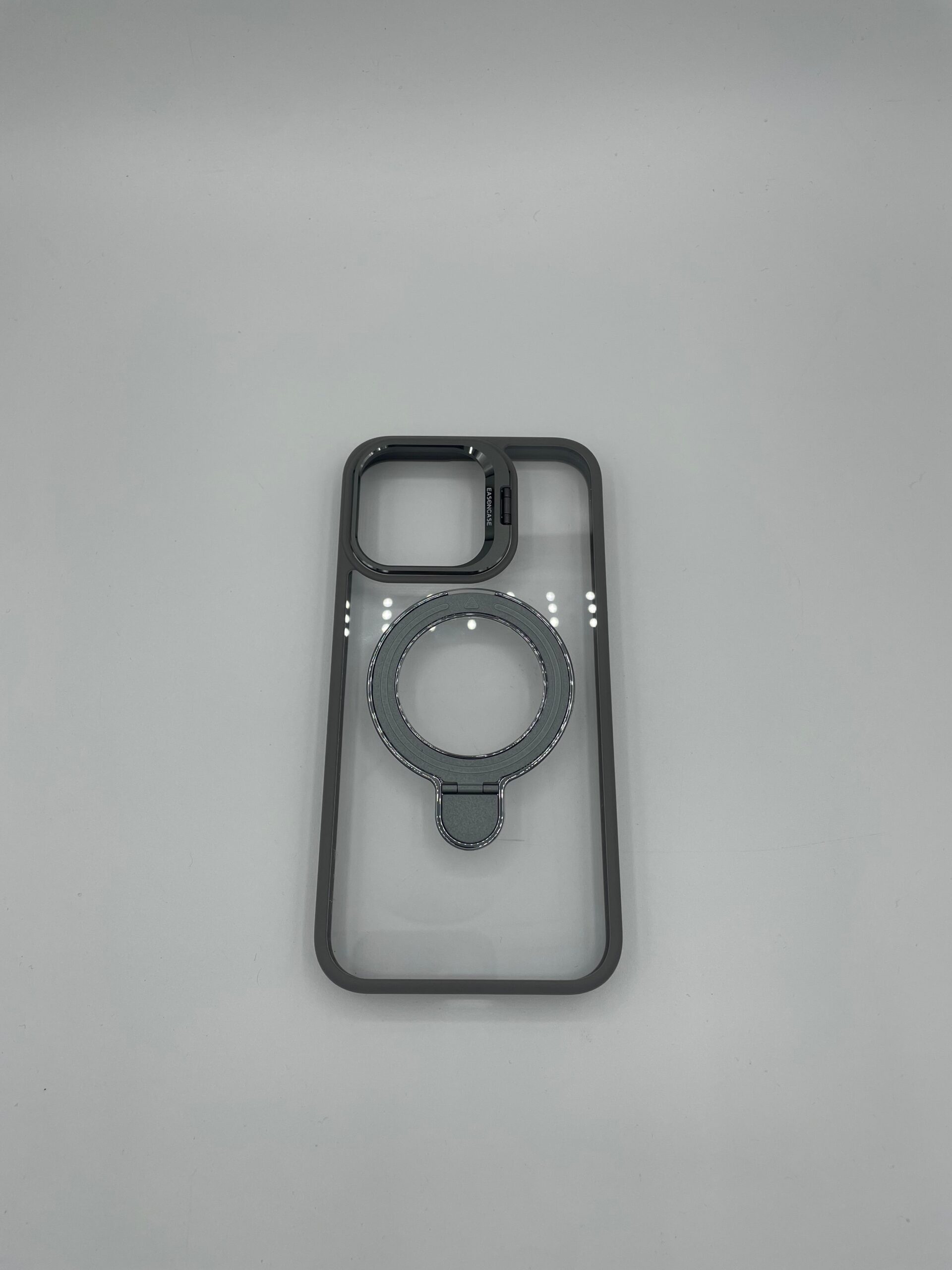 Funda transparente metálica con doble soporte iPhone 16 pro max