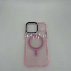 Funda semi-transparente rosa iPhone 14 Pro Max